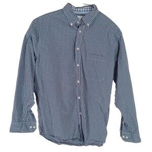 RY Casuals Shirt Mens Large Blue Plaid Long Sleeve Lightweight Cotton Button